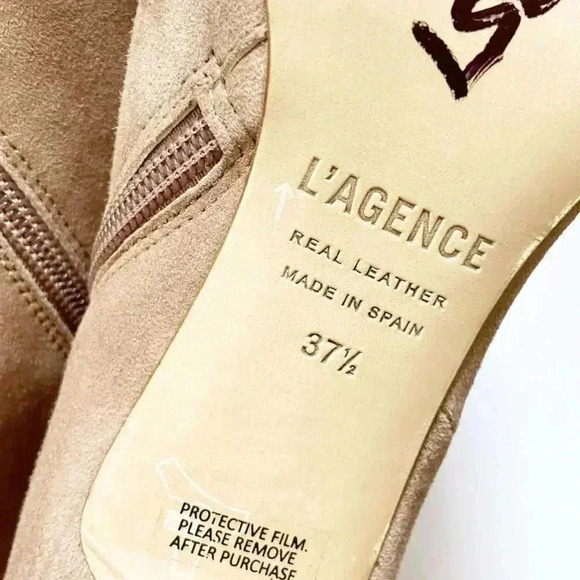 NEW L’AGENCE Aimee Suede Pointed Toe Booties size 37.5 US 7 - Picture 9 of 9